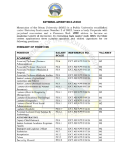 EXTERNAL ADVERT NO.5 of 2026